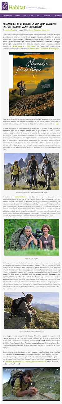 2016-05-09 ehabitat.it Alexandre fils de berger la vita di un bambino pastore fra montagna e modernita