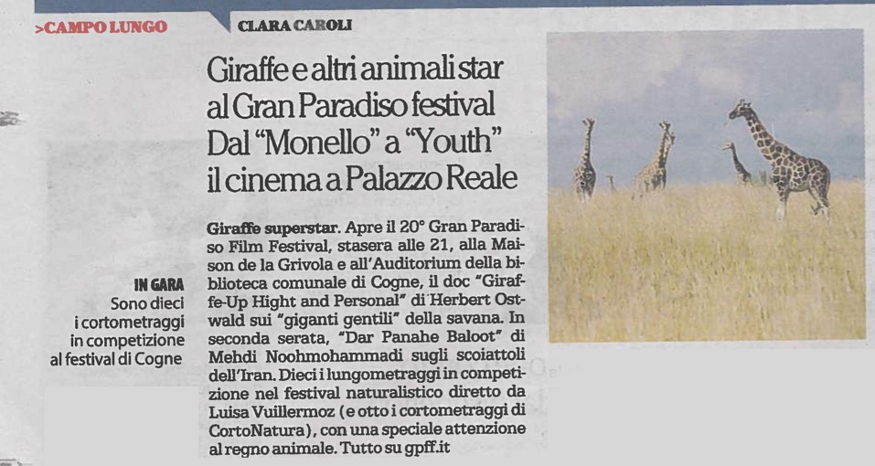 2017-07-22 La repubblica Giraffe e altri animali star al Gran Paradiso Festival