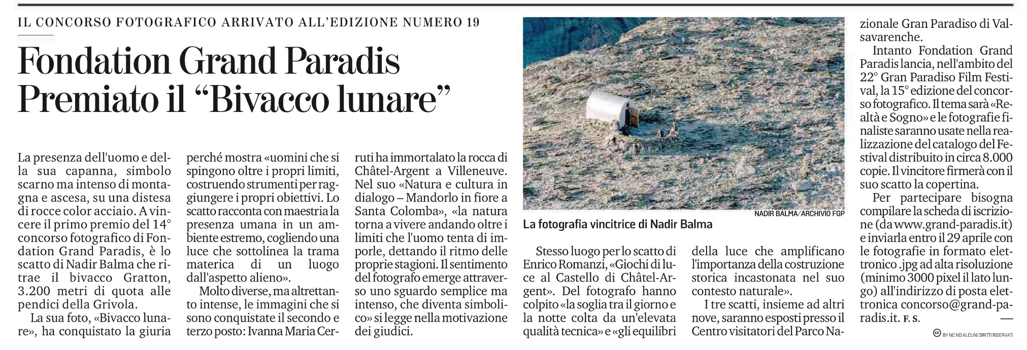 2019-01-16-La-Repubblica---Fondation-Grand-Paradis-Premiato-il-Bivacco-lunare