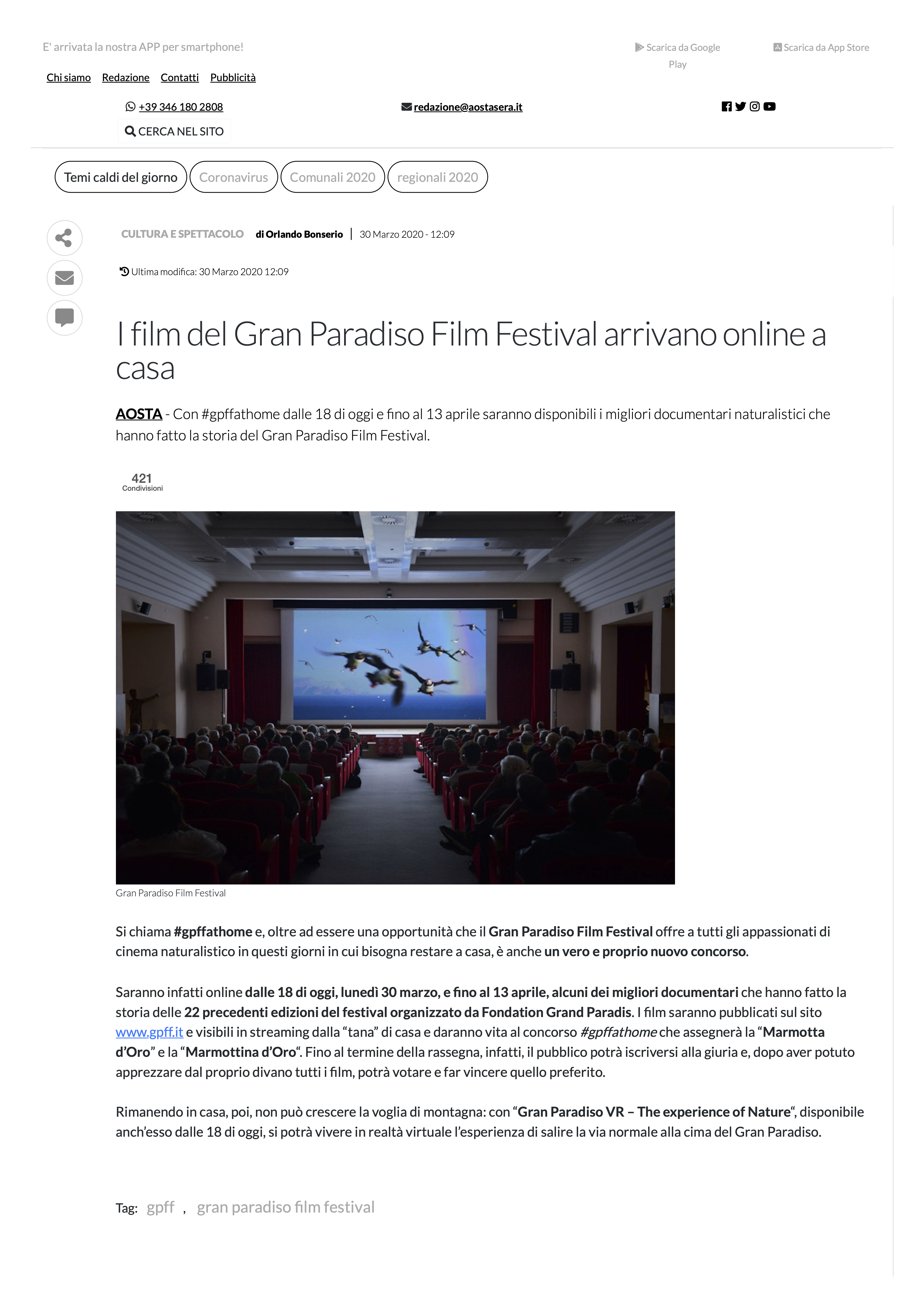 gpff gran paradiso film festival natura film festival gran paradiso documentari